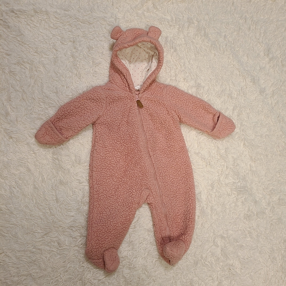 Carter's Baby Girl Hooded Fleece Jumpsuit